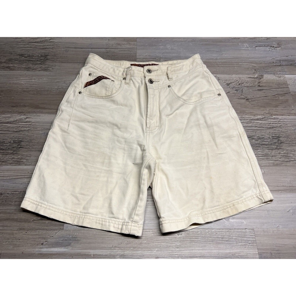 Vintage 90s Union Bay Mom Jean Shorts White Denim Jorts Sz 13 High Waist